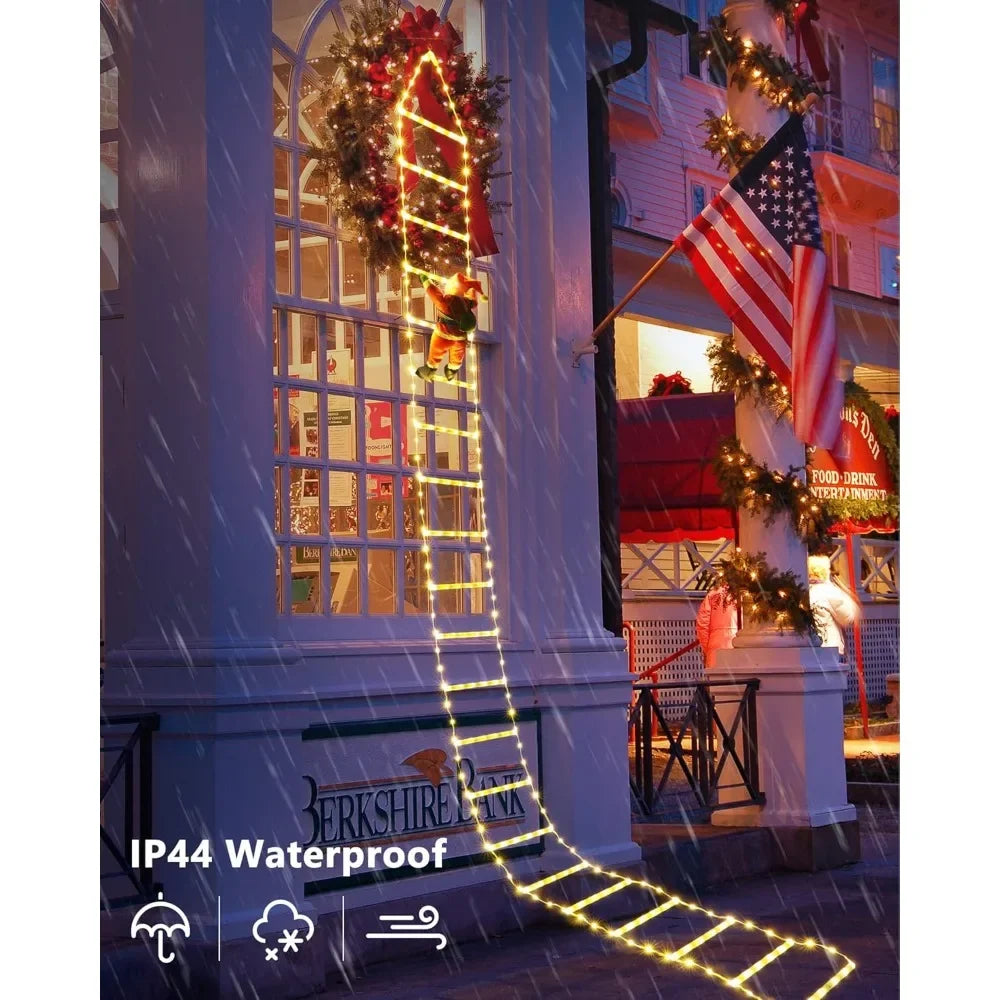 10ft Christmas Decorative Ladder Lights with Santa Claus,