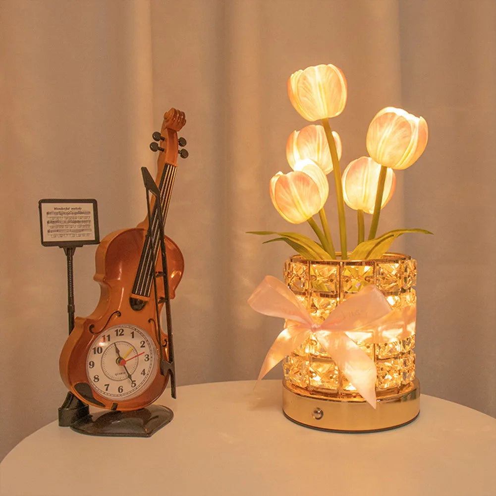 Tulip Crystal Flower Lamp