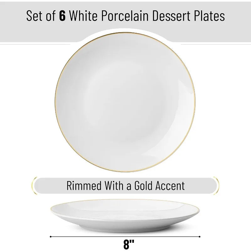 White Porcelain Dinner Plates,