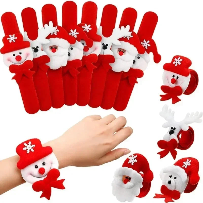 4pc Christmas Slap Bracelets