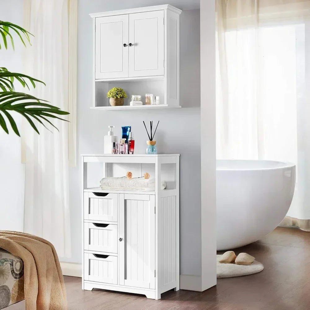 Bathroom Cabinet with Door and Drawers,