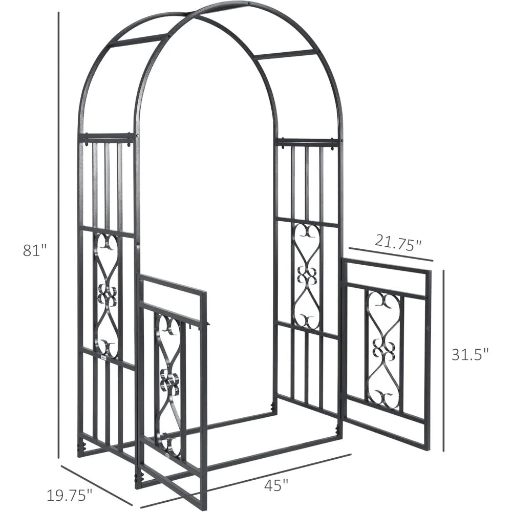 81" Metal Garden Arbor