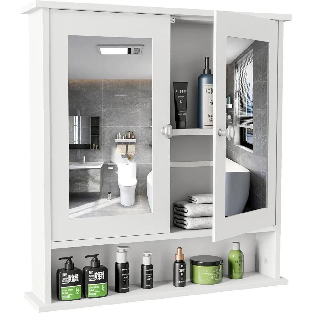 Bathroom Wall Cabinet with Mirror & Adjustable shelf