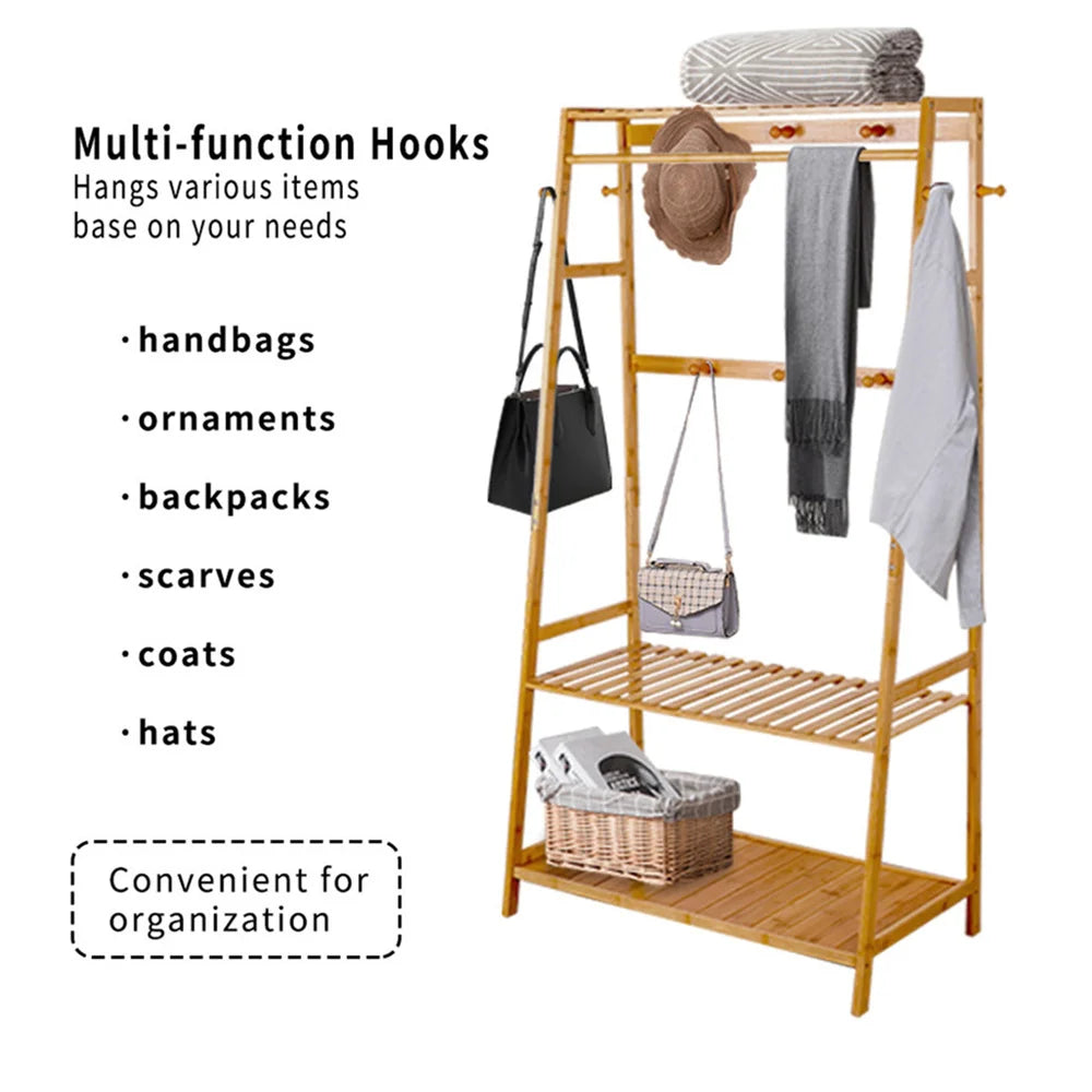 Garment Rack with Top Shelf Shoe Storage