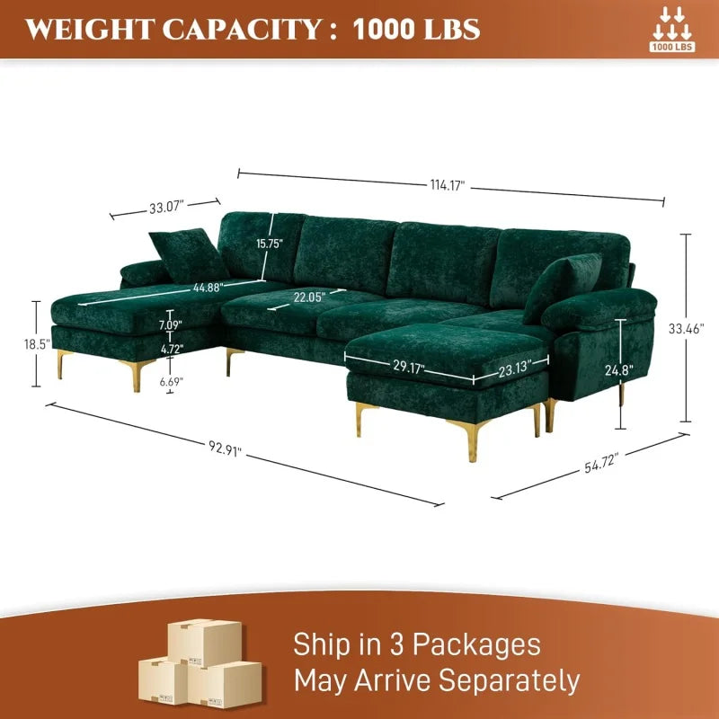 Sectional Sofa Couch,4 Seat Set