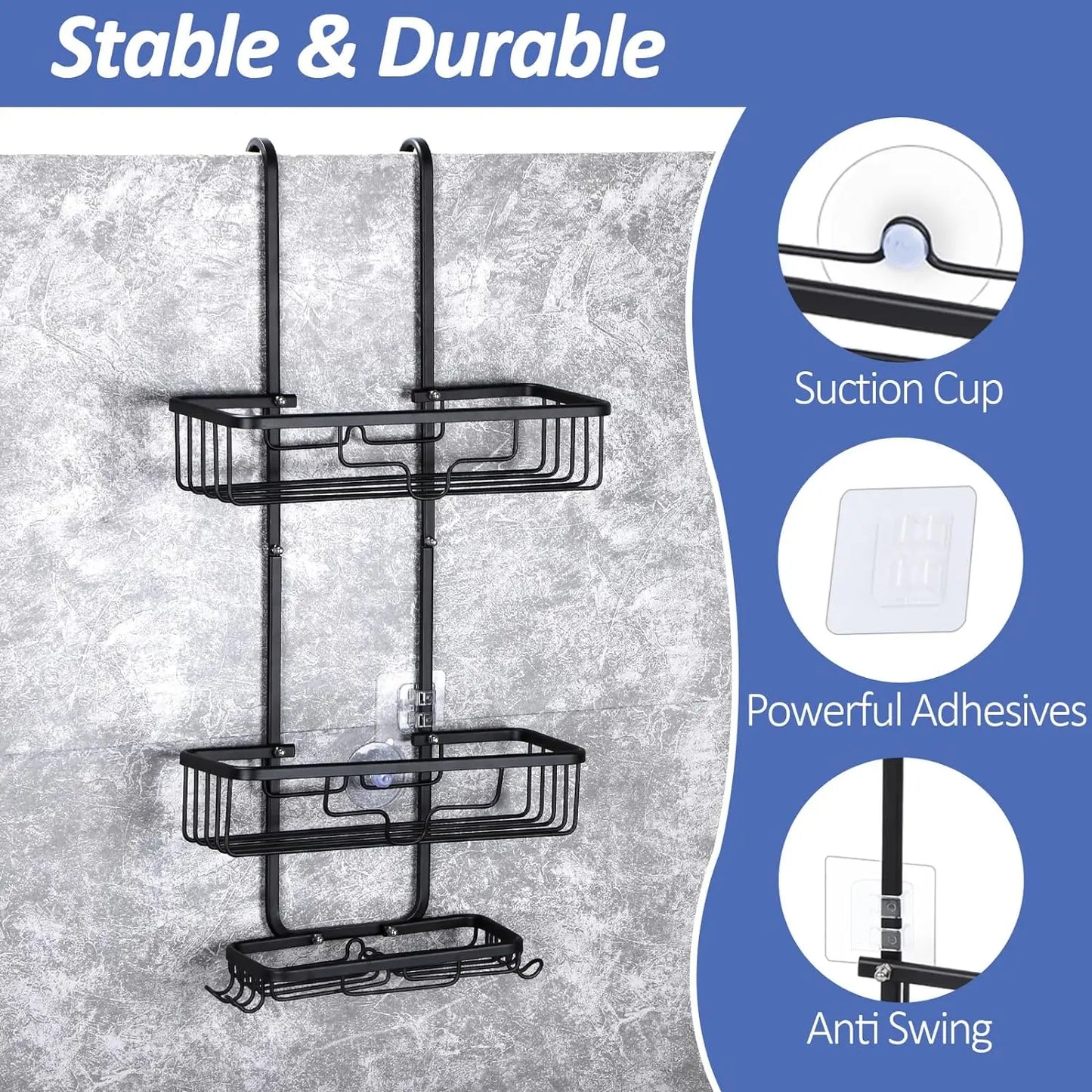 Over the Door Shower Caddy,3 Tier