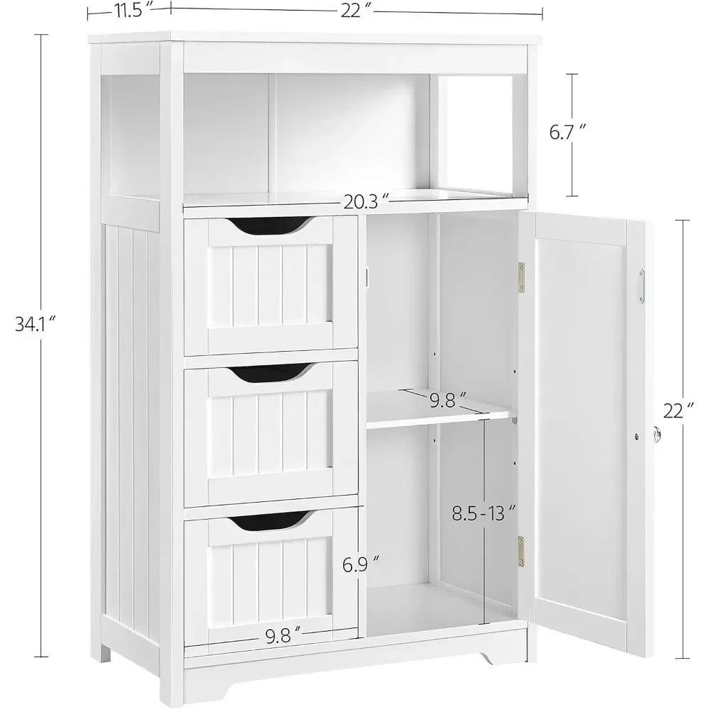 Bathroom Cabinet with Door and Drawers,