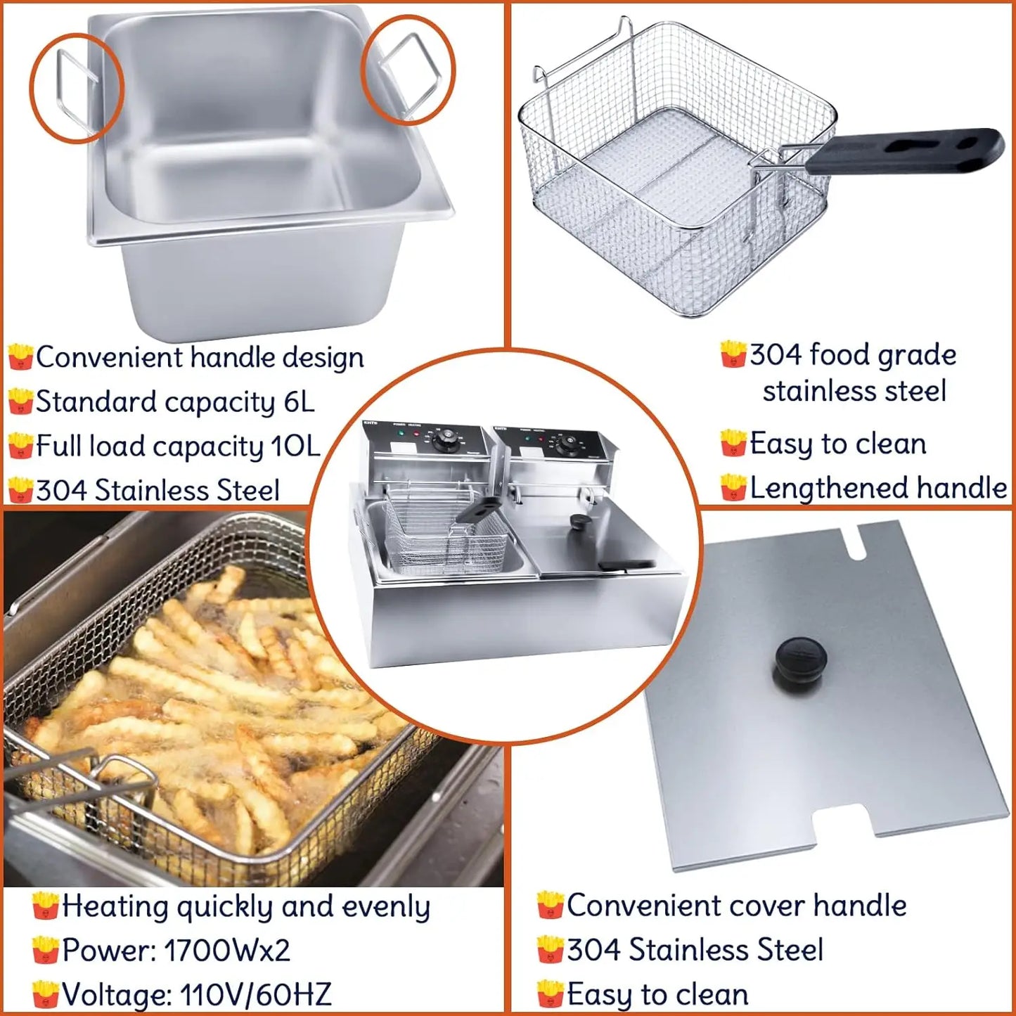 Commercial Deep Fryer with Basket