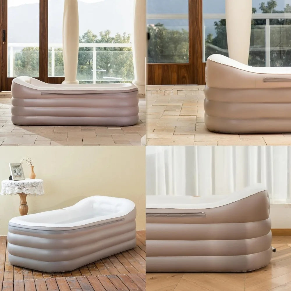 Inflatable bath tub with Cordless Dual Function Electric Air Pump