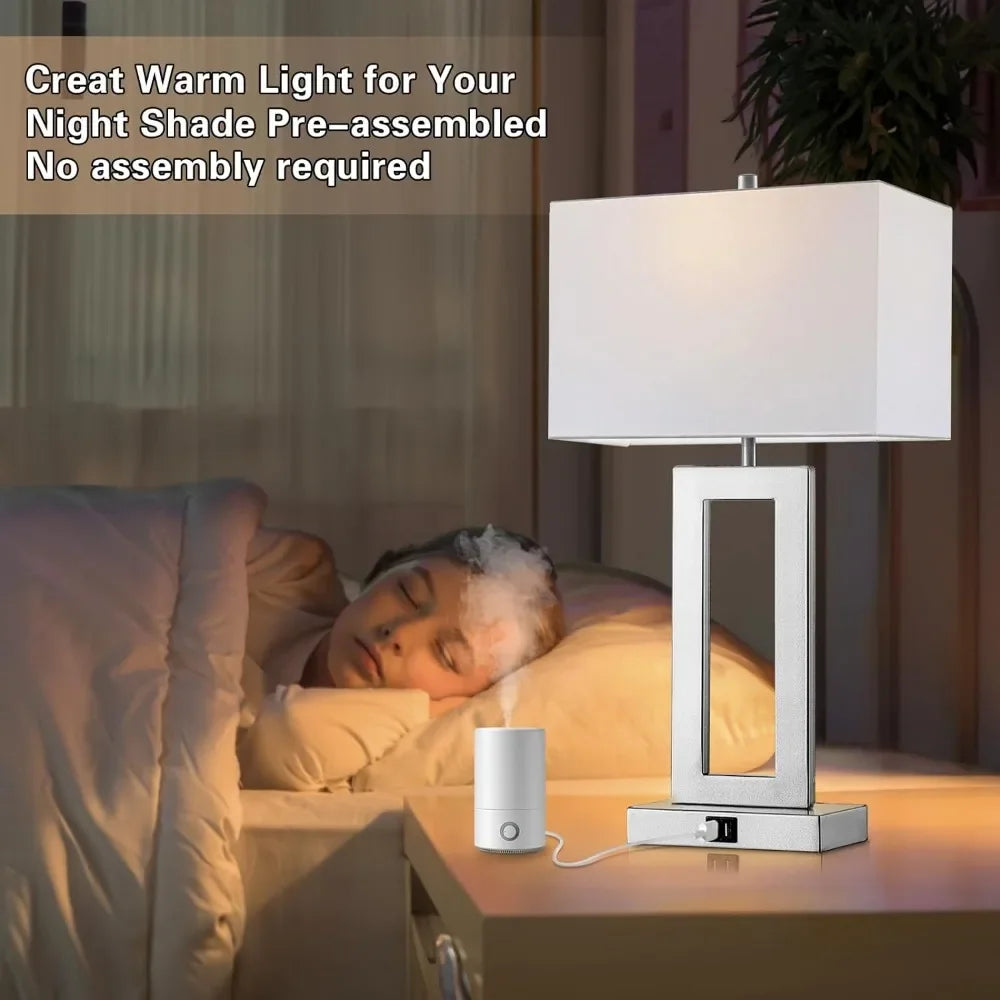 Table Lamps Set of 2 with Dual USB Ports,