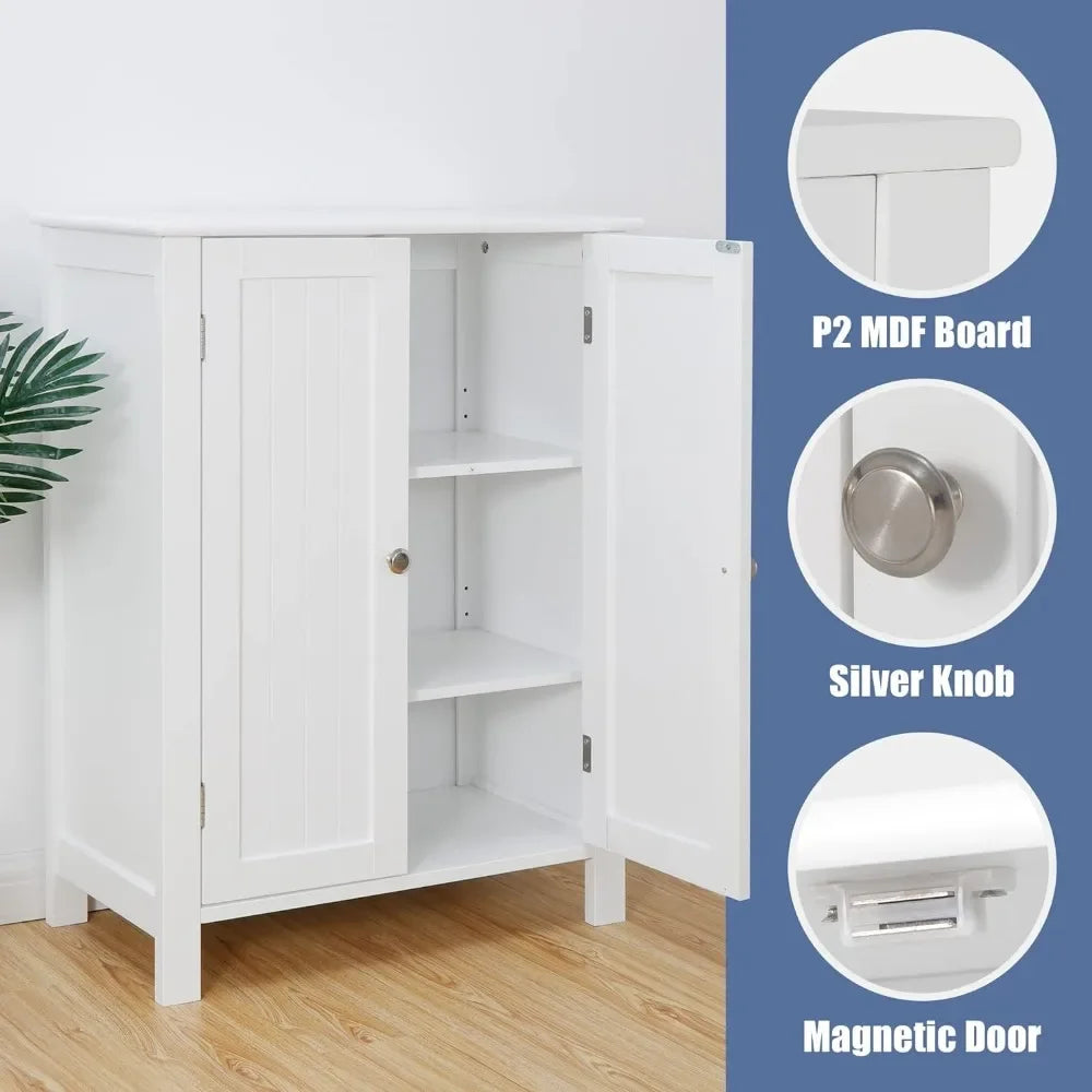 Storage Cabinet with Adjustable Shelf and Double Door