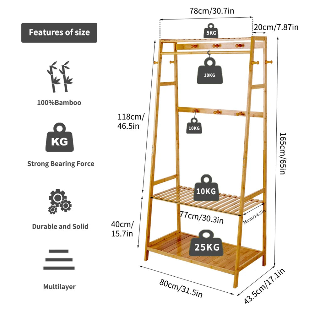 Garment Rack with Top Shelf Shoe Storage