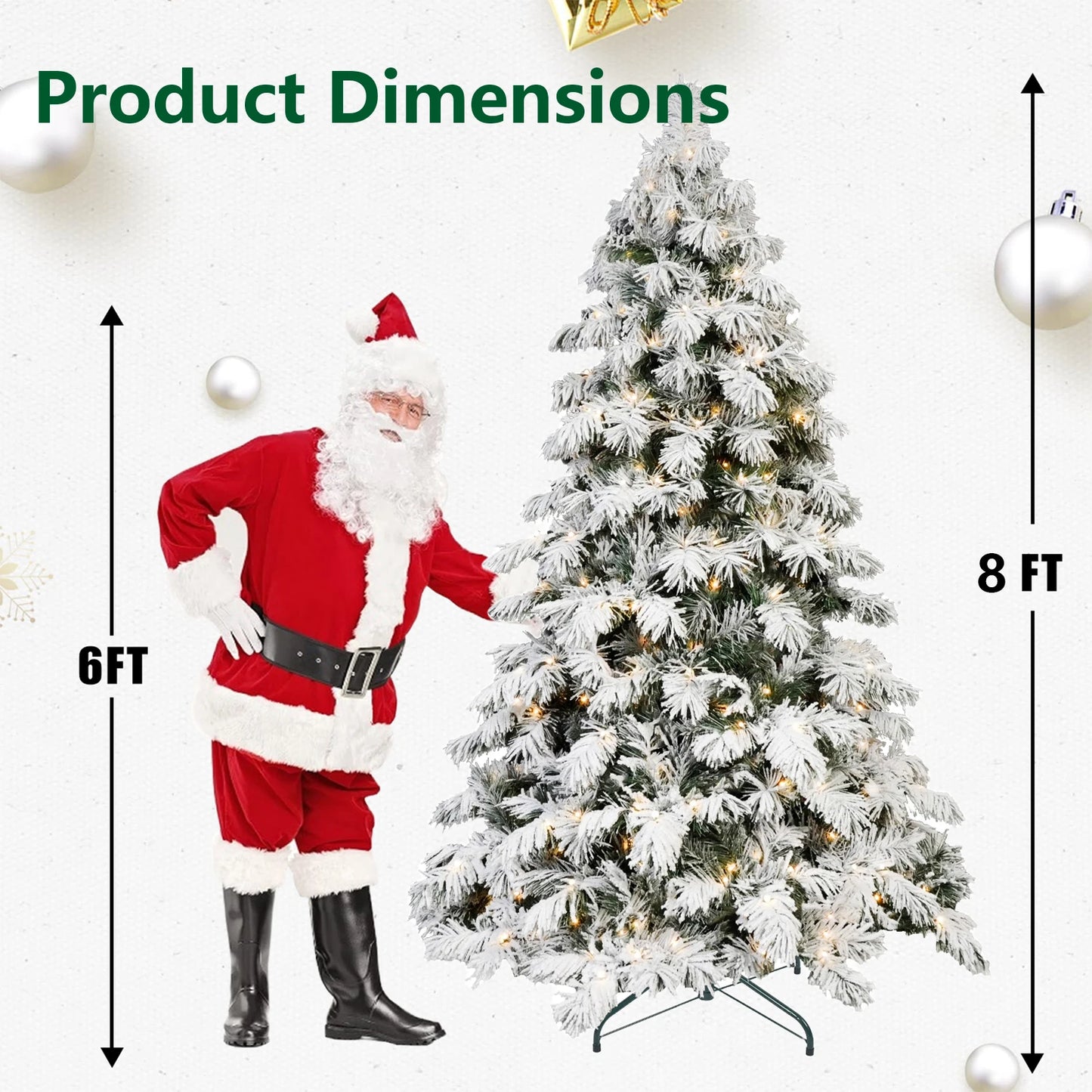 8FT Artificial Flocking Christmas Tree