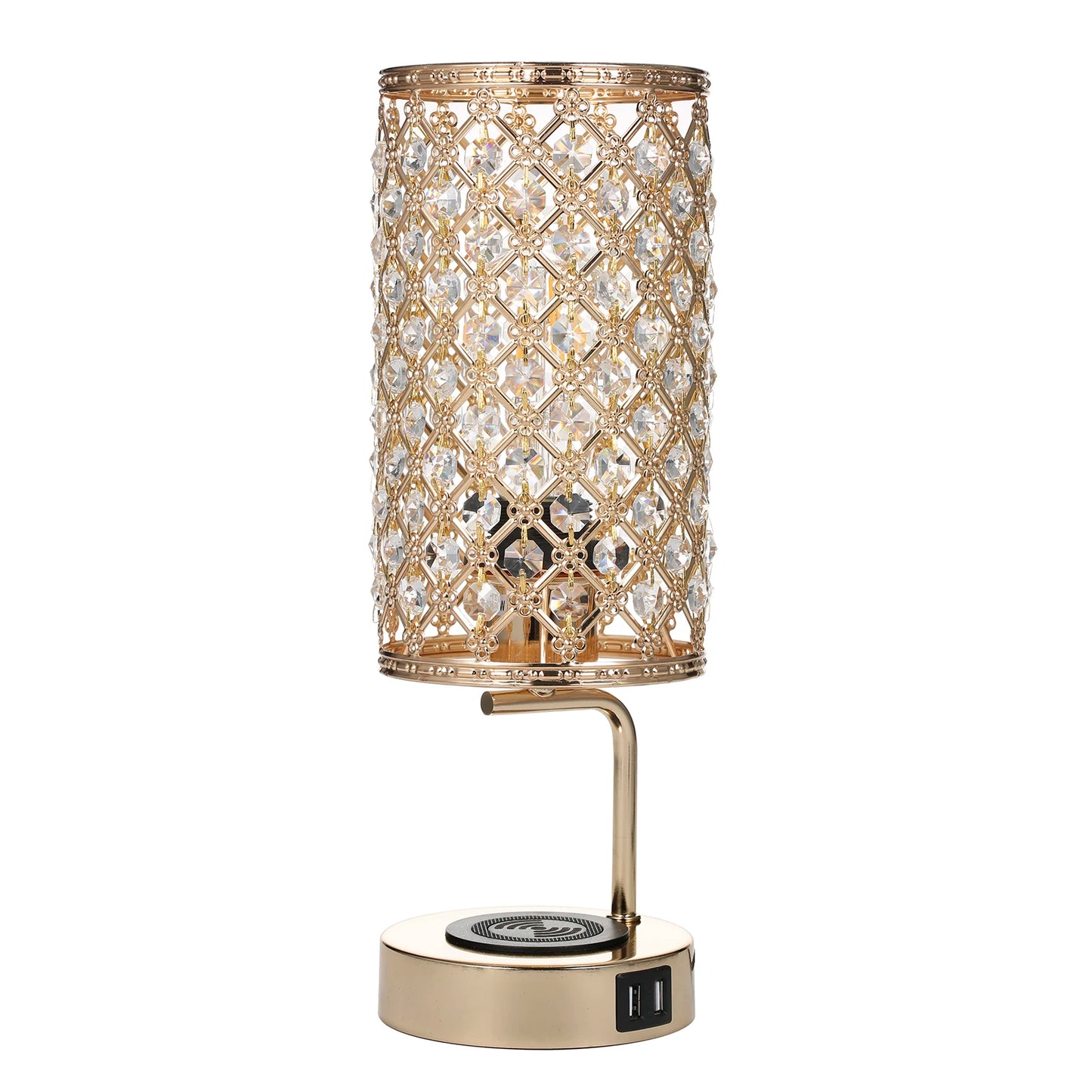 Crystal Table Lamp  Charger Dual USB