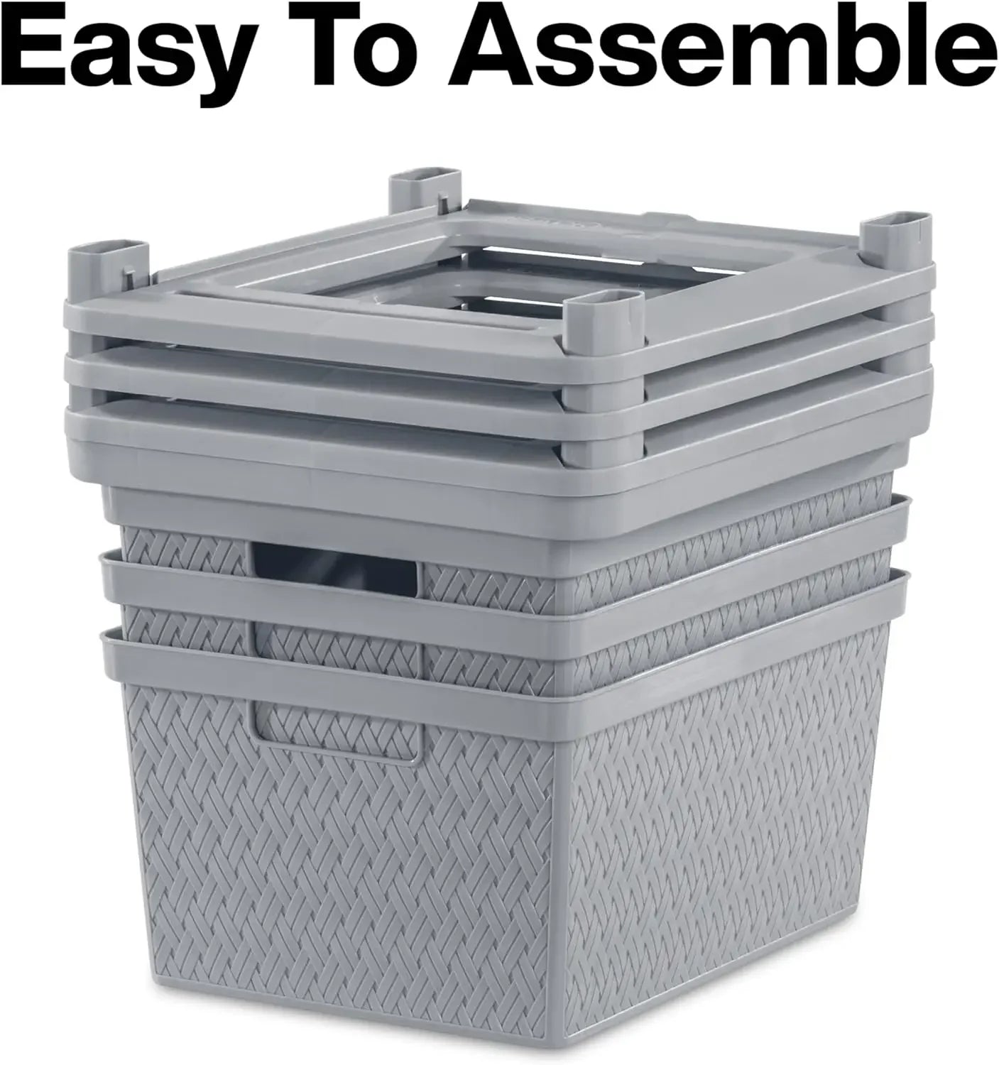 Plastic Bin with Drawers and Handles