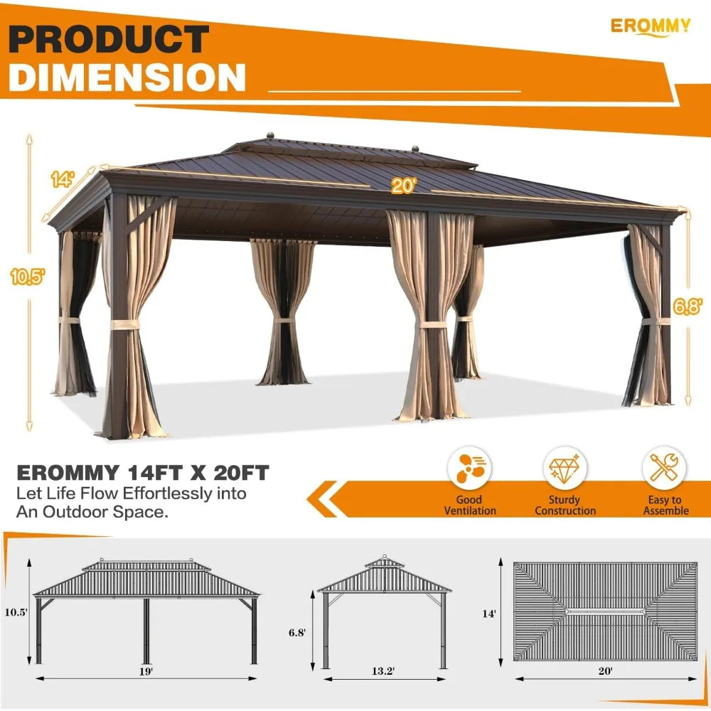 Hardtop Gazebo Double Roof