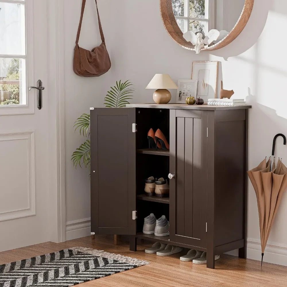 Storage Cabinet with Adjustable Shelf and Double Door