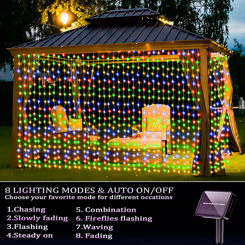 Solar Curtain String Lights