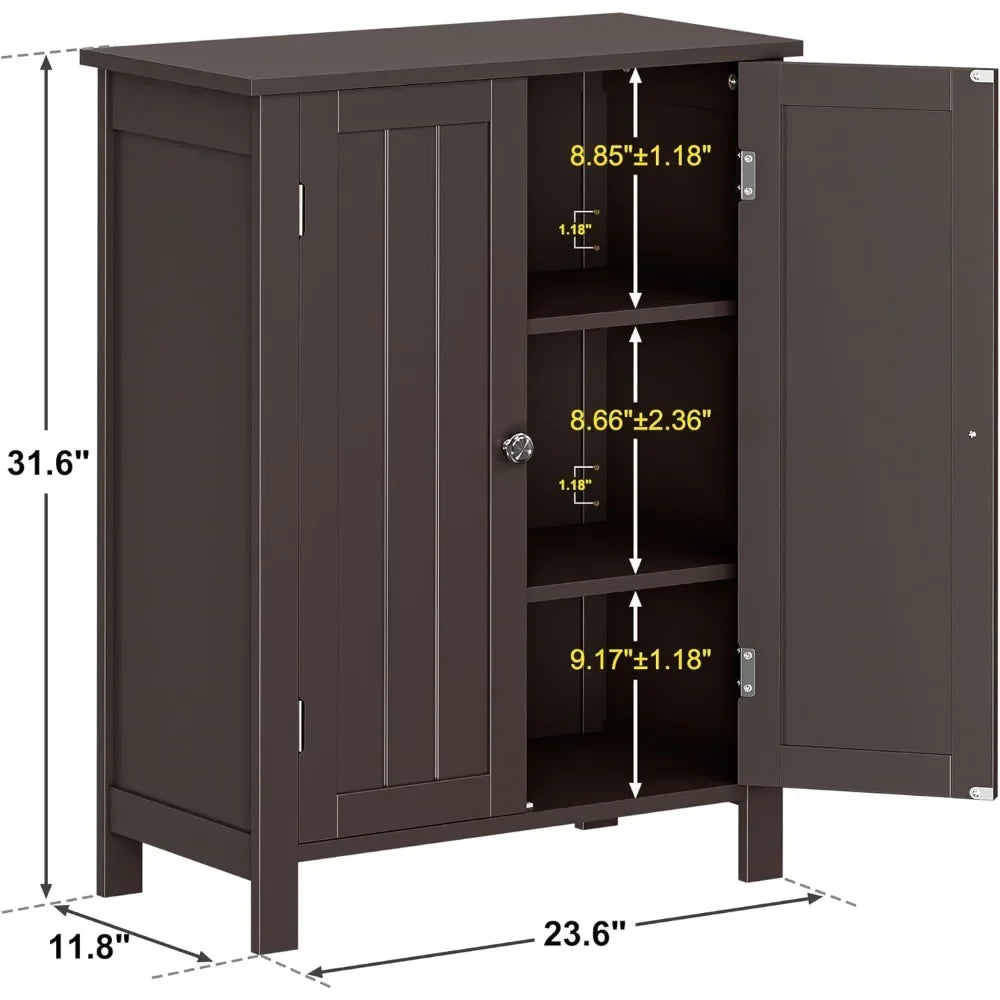 Storage Cabinet with Adjustable Shelf and Double Door