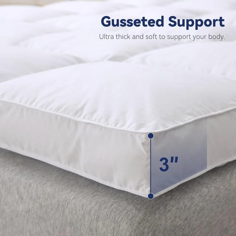 White Goose Feather Mattress Topper