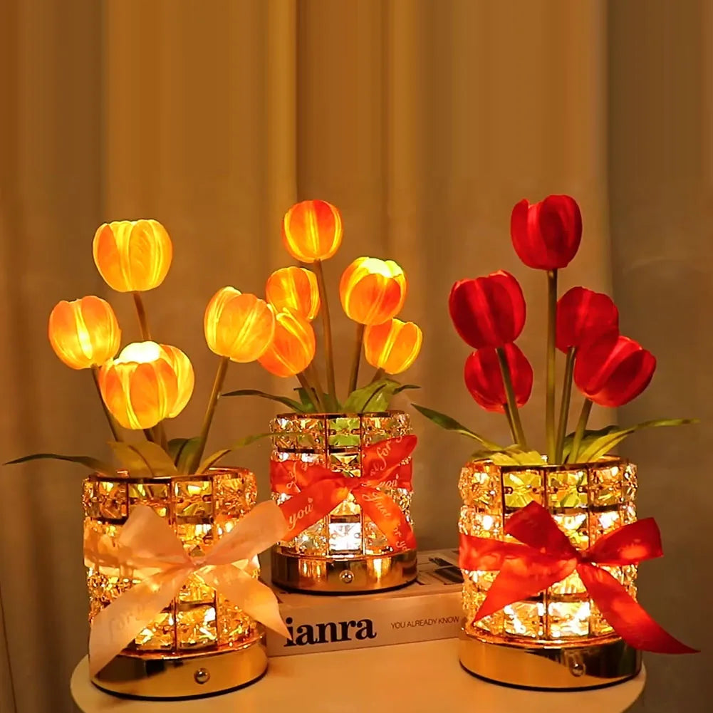 Tulip Crystal Flower Lamp