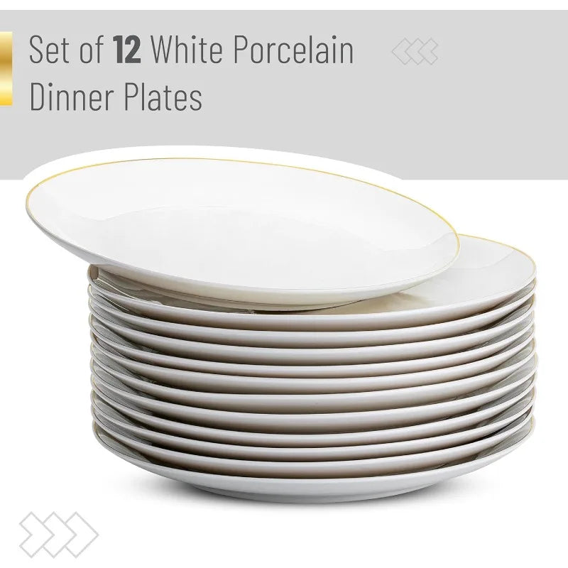 White Porcelain Dinner Plates,