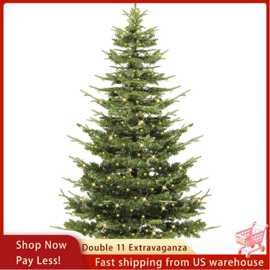 6.5ft Layered Christmas Tree with Crystal Decorations,