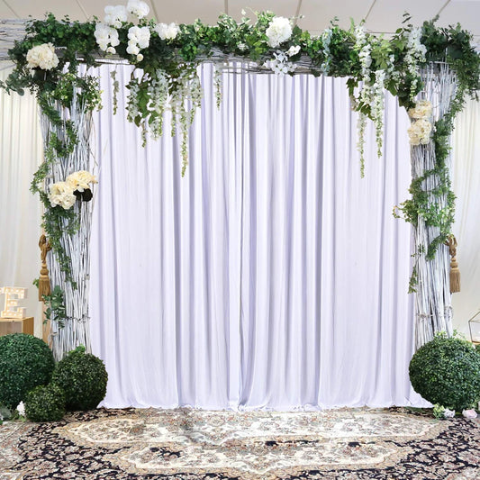 White Ice Silk Backdrop curtains