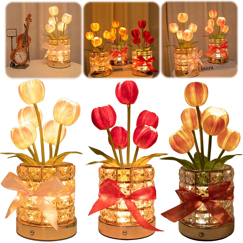 Tulip Crystal Flower Lamp