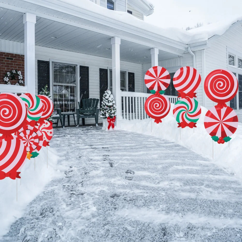 Peppermint Wooden Candy Lollipop Christmas Tree Hanging