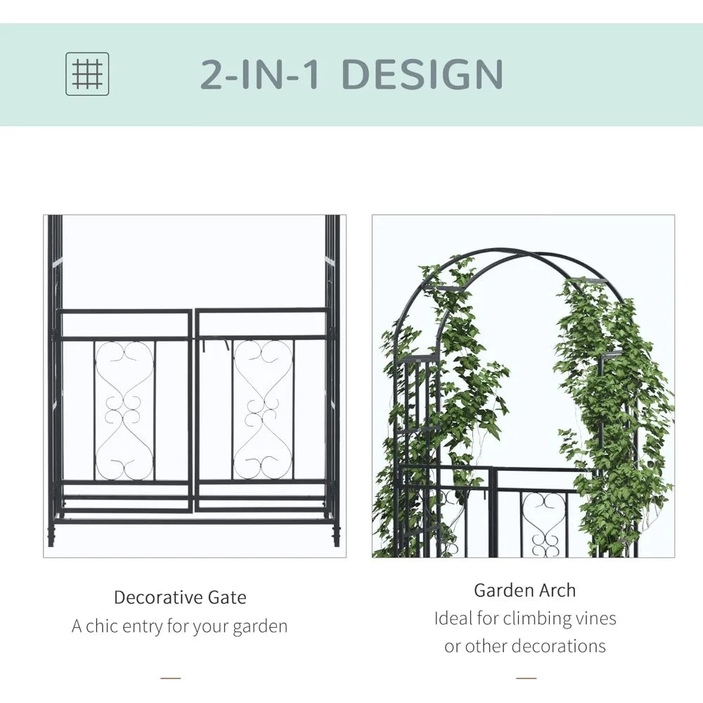 81" Metal Garden Arbor