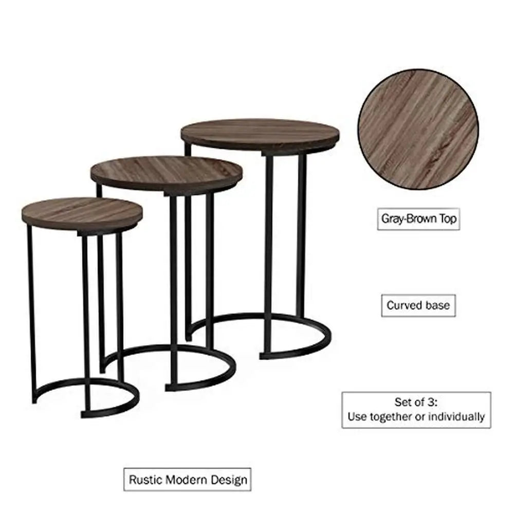 3-Piece Nesting Round End Tables