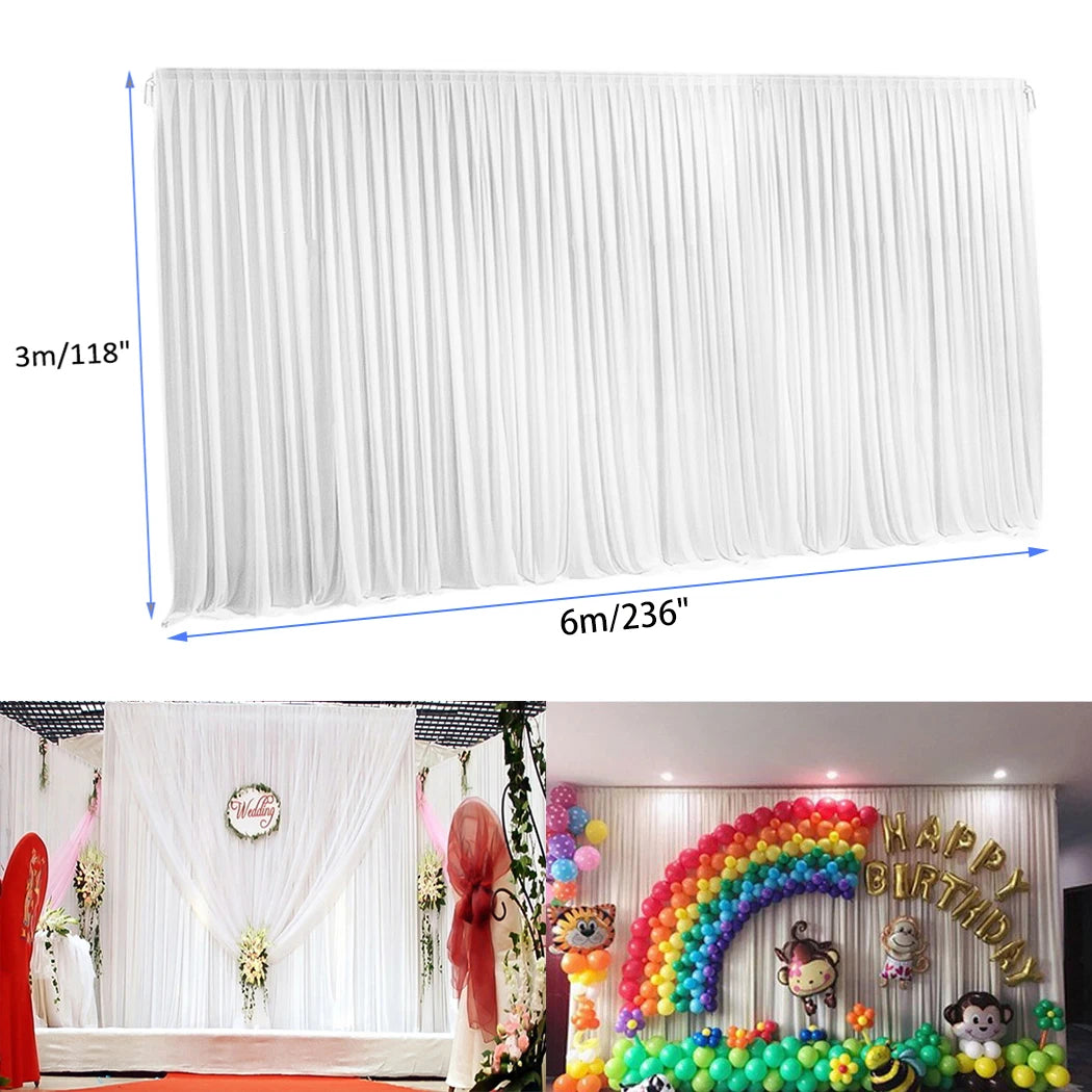 White Ice Silk Backdrop curtains