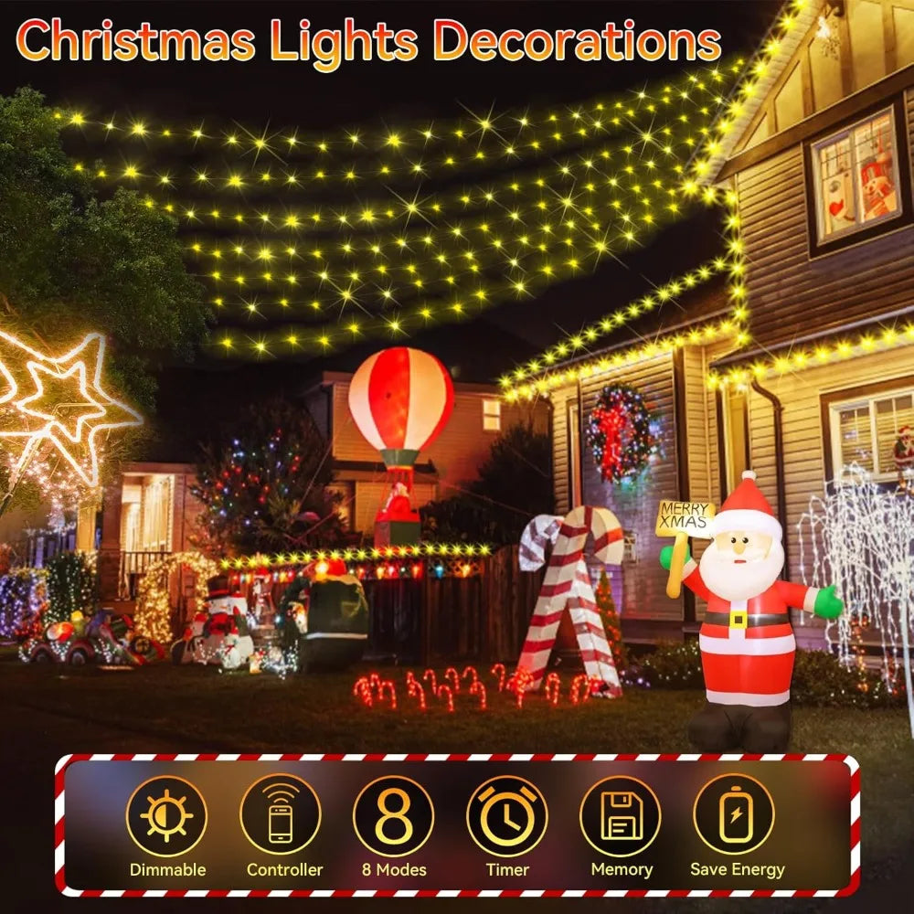 2 Sets of 1000 LED 403 FT Outdoor Christmas String Lights,