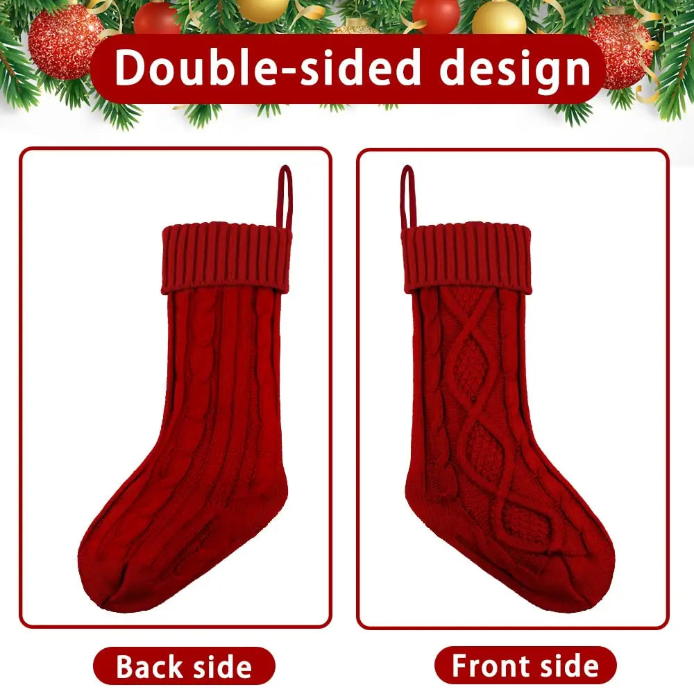 Red and white Christmas stockings,