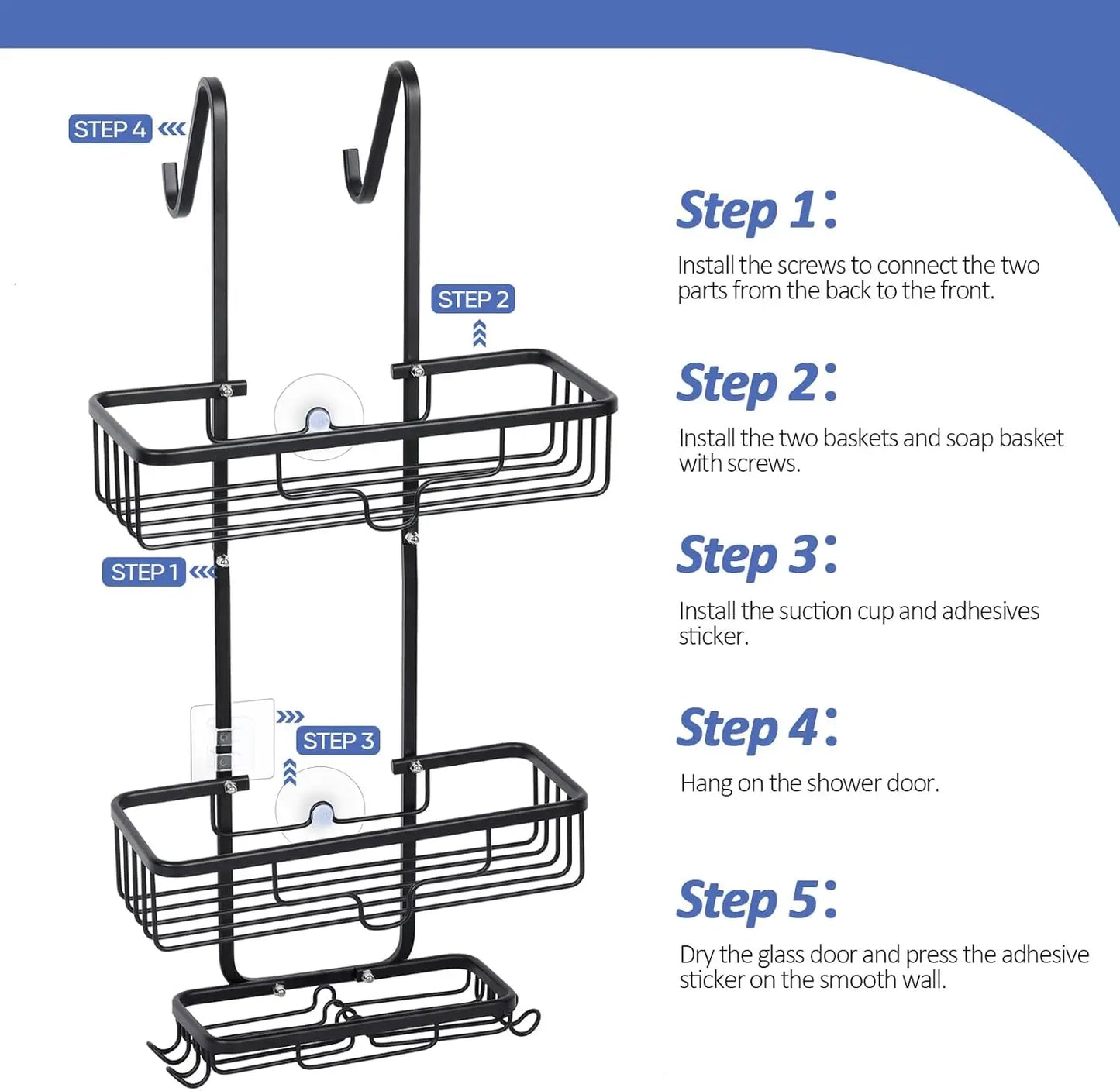 Over the Door Shower Caddy,3 Tier