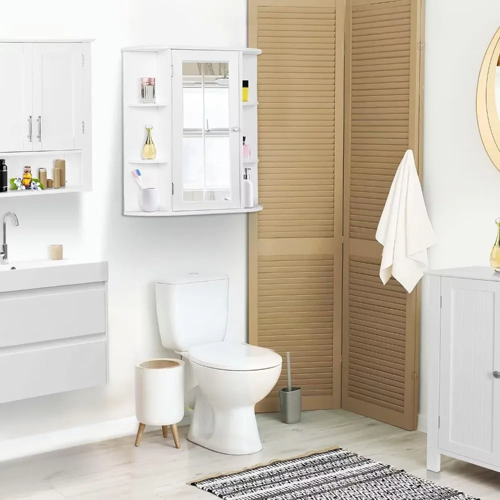 Bathroom Cabinet with Single Mirror Door