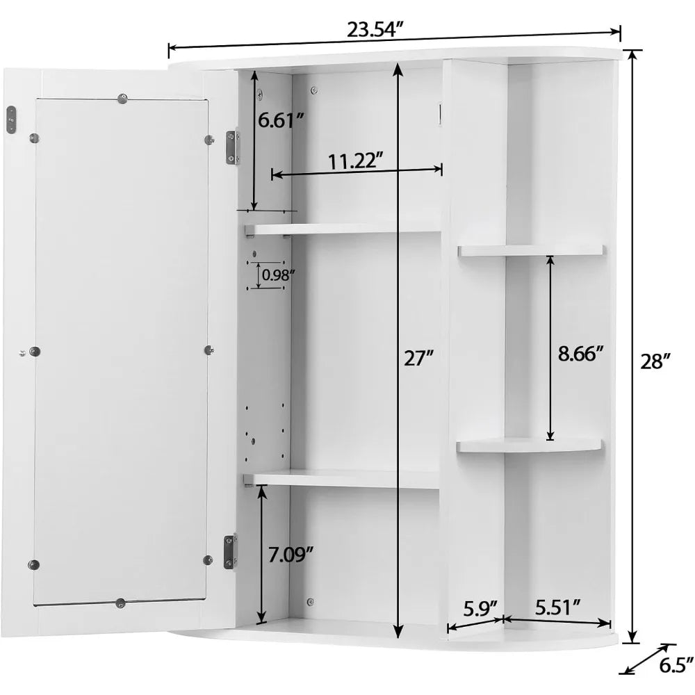 Bathroom Cabinet with Single Mirror Door