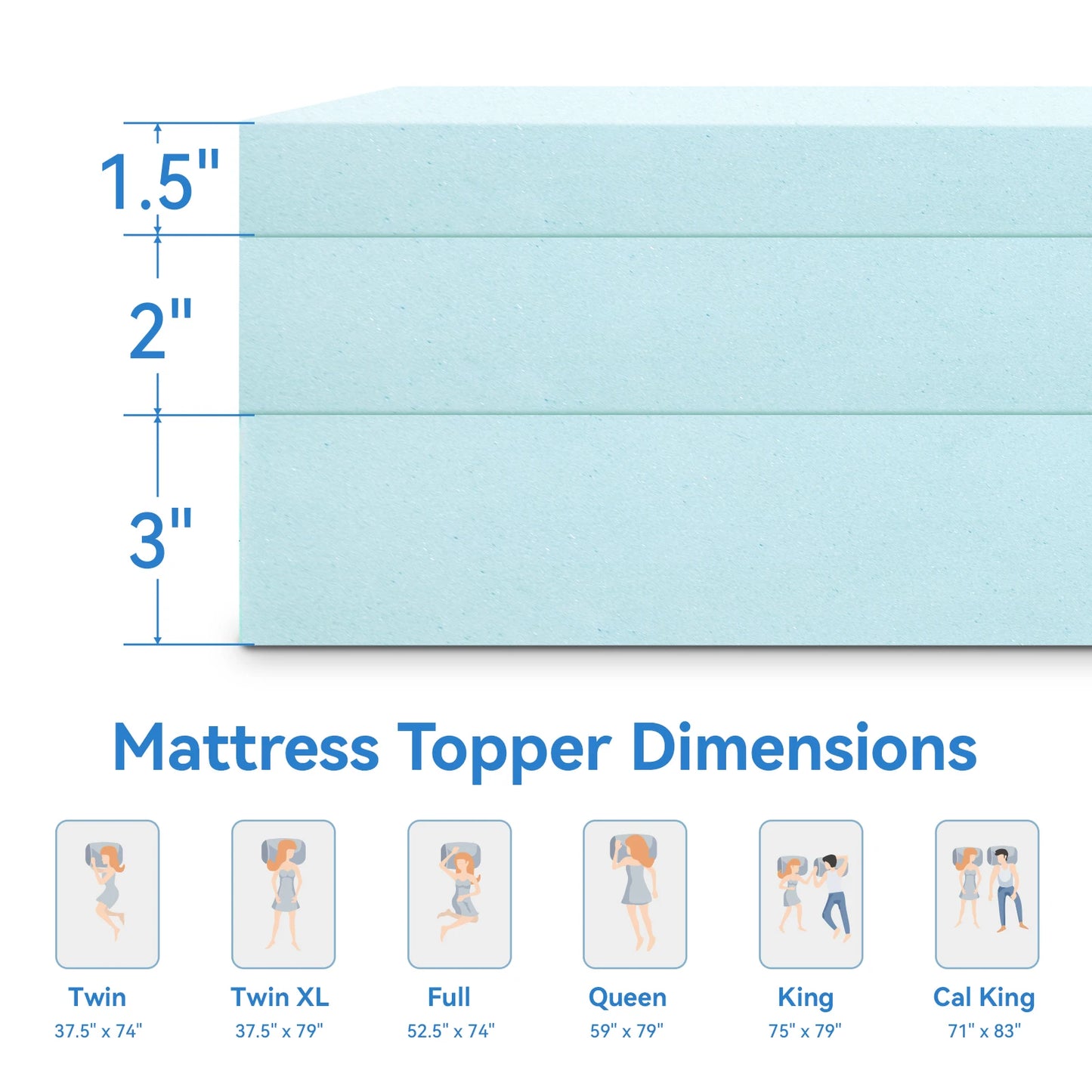 Memory Foam Mattress Topper,