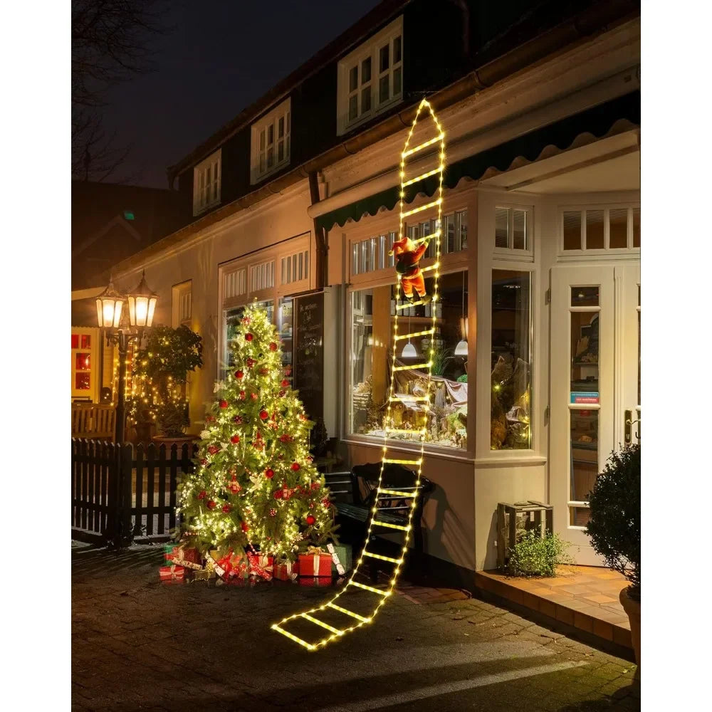 10ft Christmas Decorative Ladder Lights with Santa Claus,