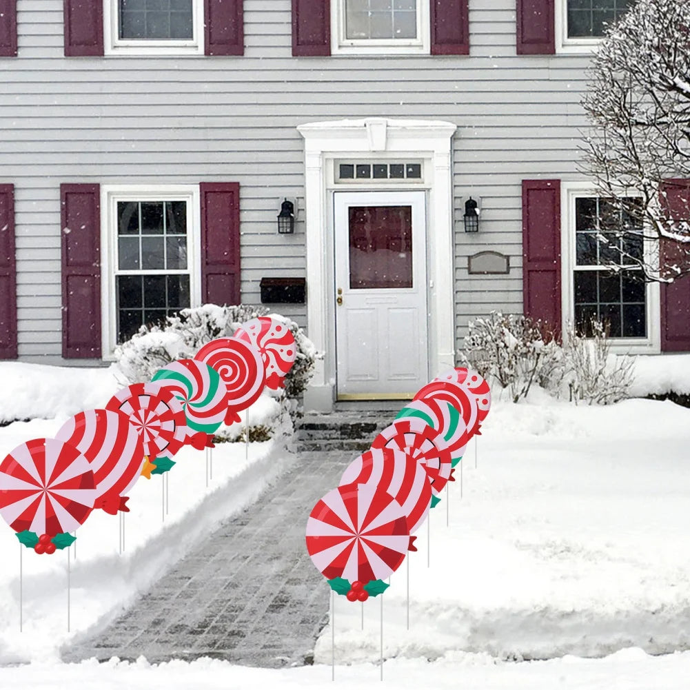 Peppermint Wooden Candy Lollipop Christmas Tree Hanging