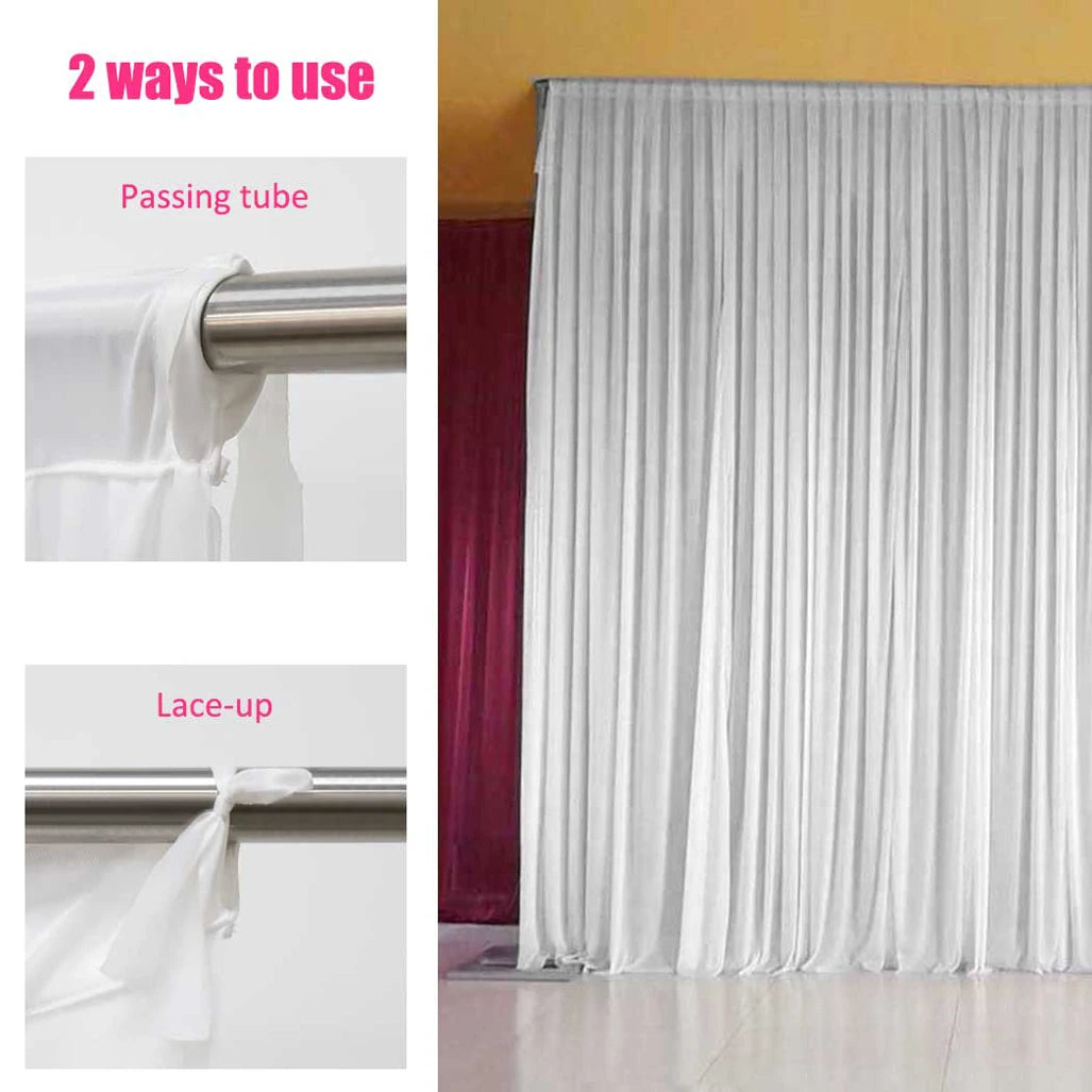 White Ice Silk Backdrop curtains