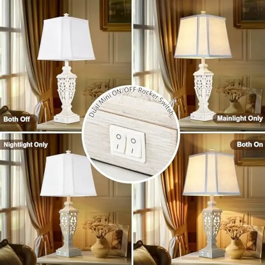 Table Lamps Set of 2 With Night Light