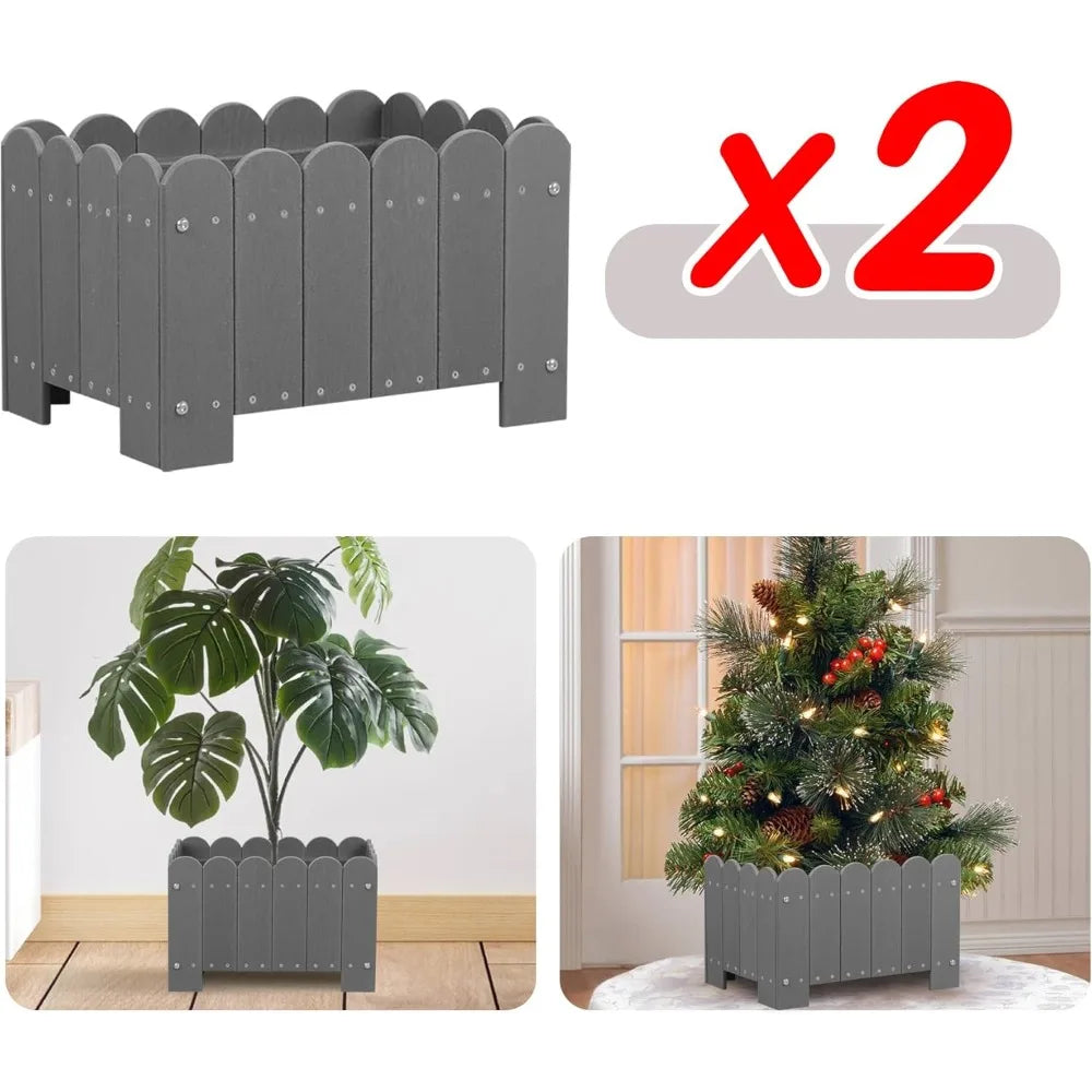 Set of 2 Outdoor Square Planters